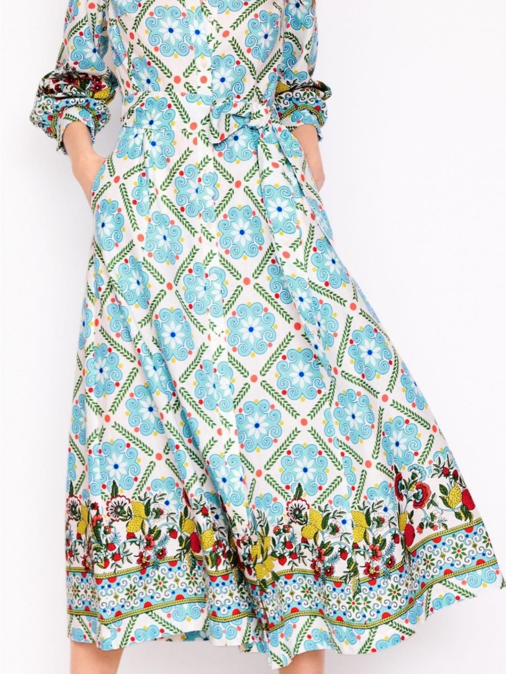 Boden Blue Patterned Maxi Shirt Dress Clara - Picture 3 of 8